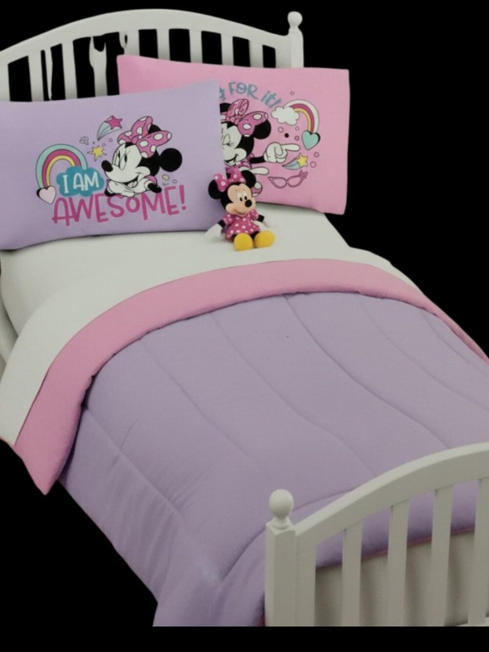Double Sided Reversible Minnie Mouse Twin Size Pillow Case
